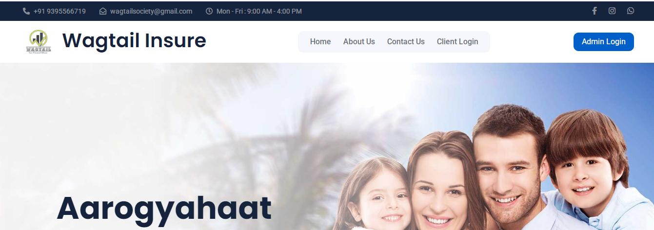 Wagtail Insurance Website Design and Development Project by SystemTech India