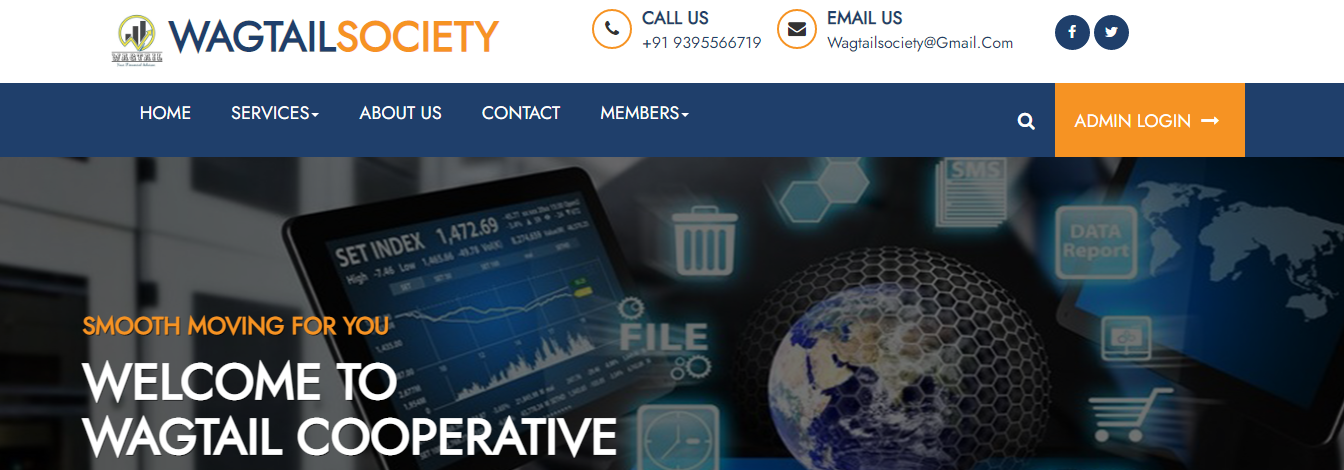 Wagtail Society Website Design and Development Project by SystemTech India
